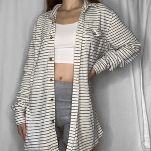 Marine Layer Blue and White Striped Flannel